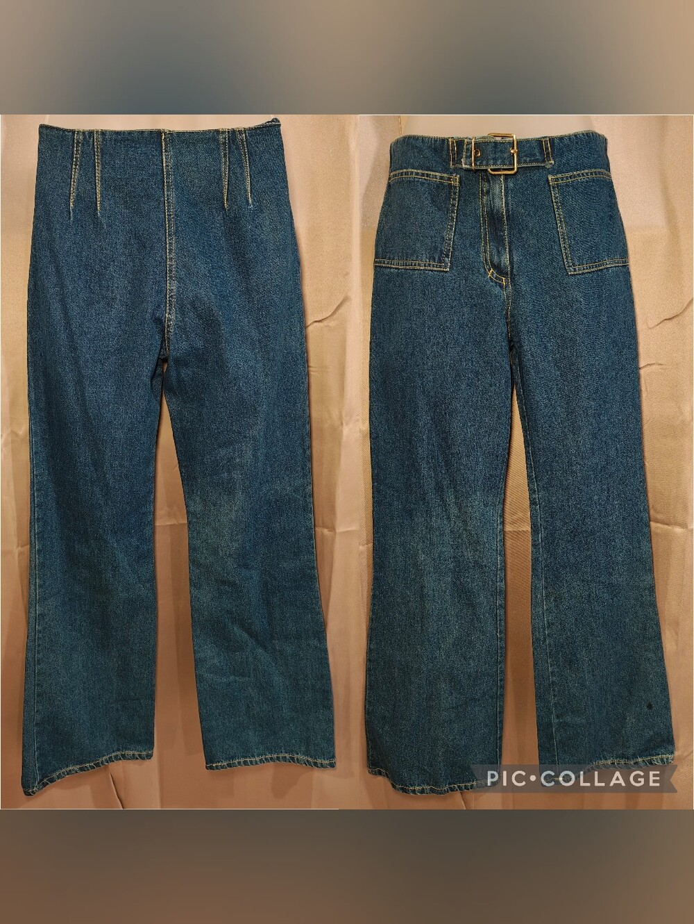 🌟 VINTAGE RICHINI TAILORED SAILOR UTILITY WIDE LEG JEANS 🌟